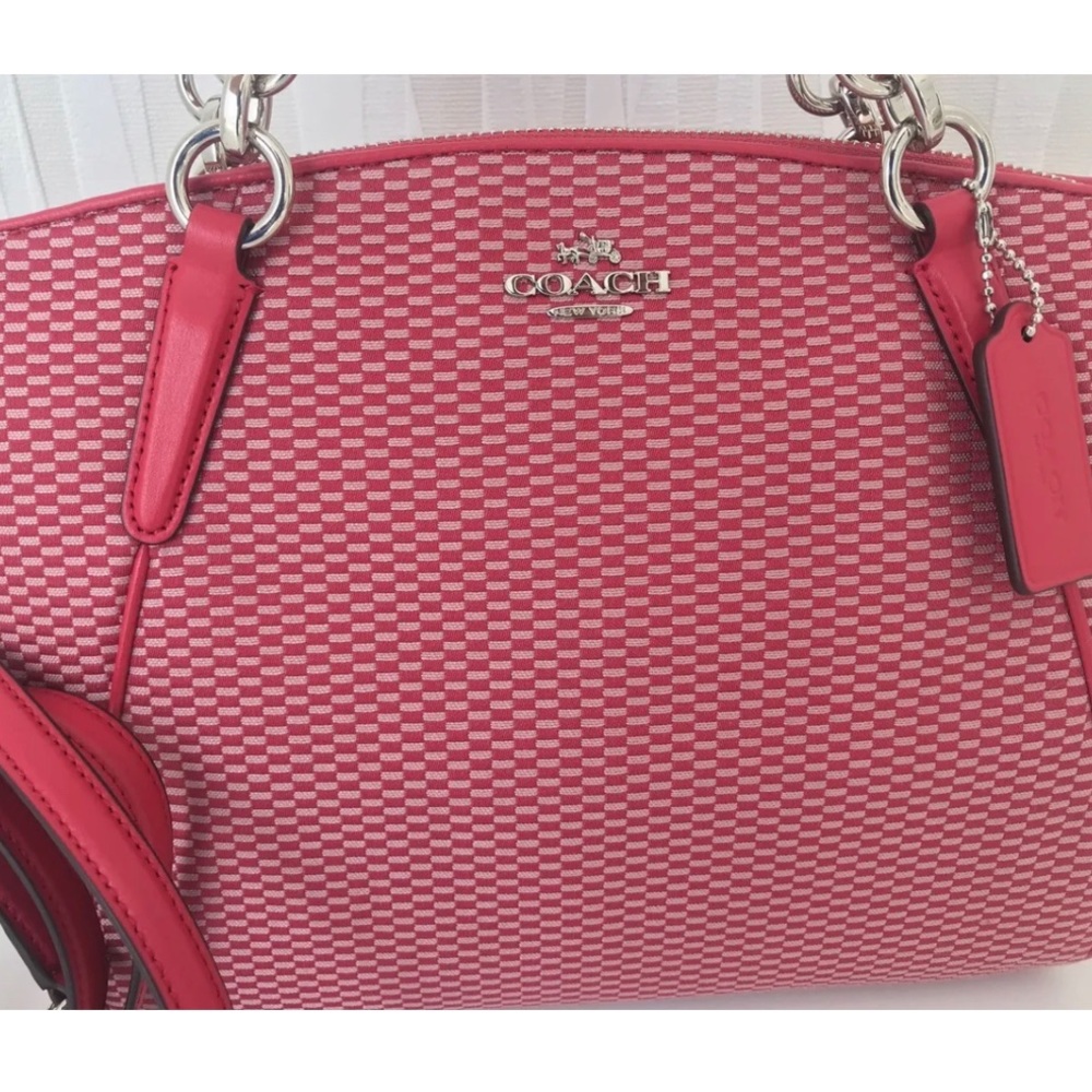 SMALL KELSEY SATCHEL IN EXPLODED REPS PRINT JACQUARD COACH F57244